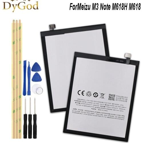 DyGod 4000mAh BT61 Battery For Meizu M3 Note M618H M618 High Quality mobile phone Battery For Meizu M3 Note with Tools set