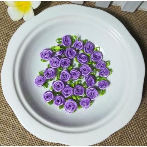 10pcs Flower Applique Purple Rose Patch Sewing Fabric Dress Trim Stickers 3D Flower Parche Patches collar applique parches ropa