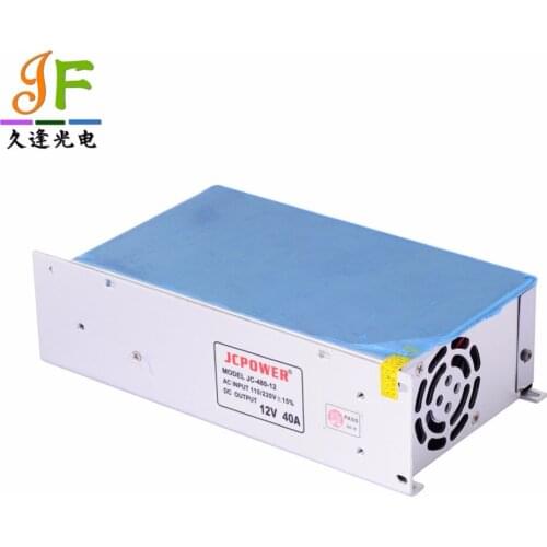 Fast shipping 5pcs Customized 12V 40A 480W Switching Power Supply Driver for LED 5050 3528 Strip AC 100/220V Input to DC 12V