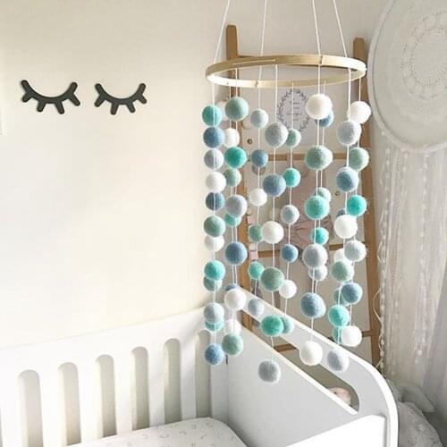 Baby Rattles Nordic Wind Chime Bed Bell Room Decoration Photography Props Wooden Rattle Mobile Activity Play Gym Baby Toys