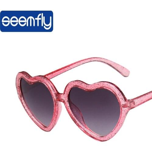 Seemfly Child Kids Sunglasses Girls Boys Fashion Cute Heart Sun Glasses UV400 Sunshade Goggles Spectacles Outdoor Travel Eyewear