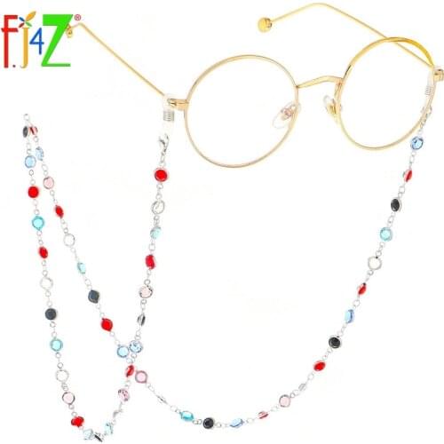 F.J4Z Nova Hot Mask Lanyard Fashion Full Beaded Mask Holder Chain Sunglasses Holder Women Eyewear Accessories Jewelry