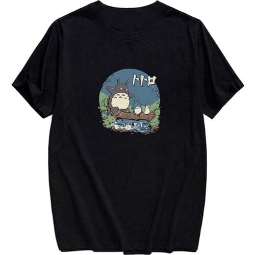 My Neighbor Totoro Cotton T-Shirt Fashion Summer 3D Print Cotton Shirt Men for Women Casual Black Tee Hip hop Tops Drop Shipping