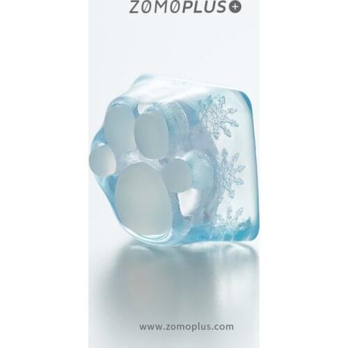 ZOMO PLUS Kawaii Cute 3D Printed Resin & Silicone Sakura / Tiffany Kitty Paw Artisan Keycap Mechanical Keyboard Cat Paw Keycap