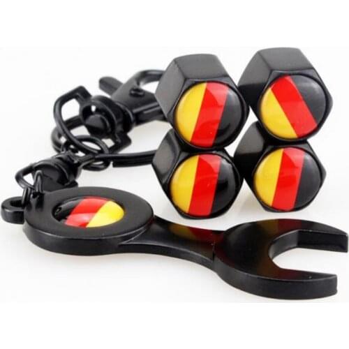 Creative Automobiles & Motorcycles Wheel Valve Caps & Wrench German Flag for Audi A1 A3 A4 A5 A6 A7 Q3 Q5 Q7 RS3 RS5 Volkswagen