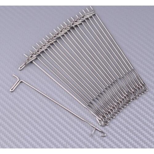 LETAOSK 20Pcs/Set Silver Knitting Machine Hook Needles Fit For Reed Singer Studio Empisal Knitmaster LK150 LK360