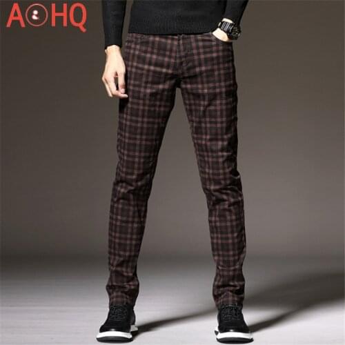 Autumn Summer plaid pants Men vintage Slim Dress Pants Men Branded Korea Style Trousers for men clothing 2021