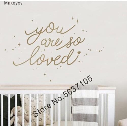 Makeyes Stars You Are So Loved Wall Stickers Vinyl Design Wall Decals Star Sweet Decor Baby Kids Bedroom Wall Stickers Home Q199