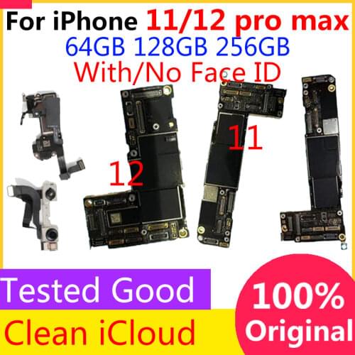 Original Unlocked For IPhone 11/11 Pro/11 Pro Max /12/12 Pro/12 Pro Max Motherboard Full Chips NO Icloud Unlocked Logic Board