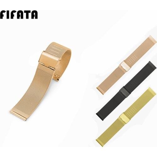 FIFATA 23mm 22mm 20mm 18mm Metal Stainless Steel Watch Strap For Huami Amazfit Bip/GTS/GTR/Fitbit Versa 2/Huawei Watch GT/GT 2