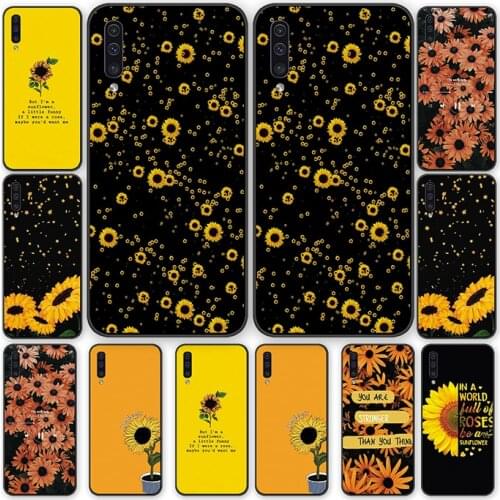Fashion Yellow Sunflower case For Samsung Galaxy A10 A20 A30 A40 A50 A70 A51 A71 A11 A21 A31 A41 A20E Soft Silicone TPU cover