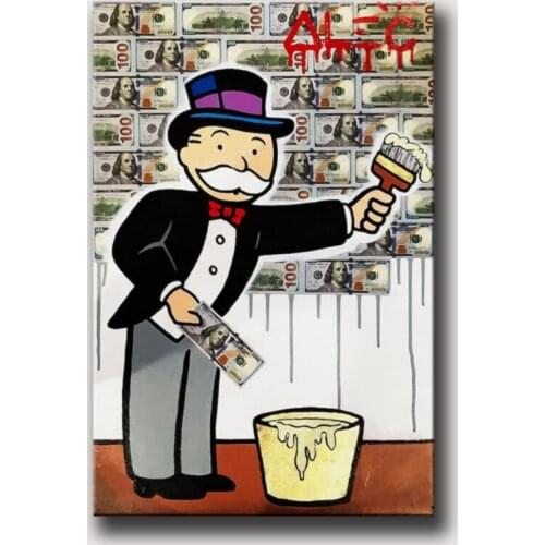 Alec Monopolys $100 Bill HD Wall Art Canvas Poster Print Canvas Painting Decorative Picture for Office Living Room Home Decor