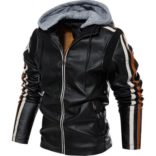 Mens Leather Jackets 2021 Winter New Casual Motorcycle PU Jacket Biker Fleece warm Coats European Windbreaker Leather Jacket
