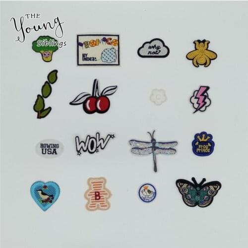 Fashion style Hot melt adhesive Applique Embroidery patches stripes Badges DIY Sewing Clothing Accessories 1pcs sell C5501-C5521