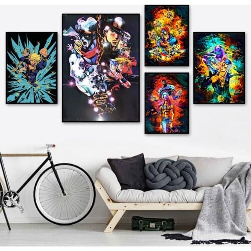 Canvas Jojo Bizarre Adventure Man Cool Paintings Wall Art Home Decor Poster HD Prints Modular Pictures Living Room No Framework