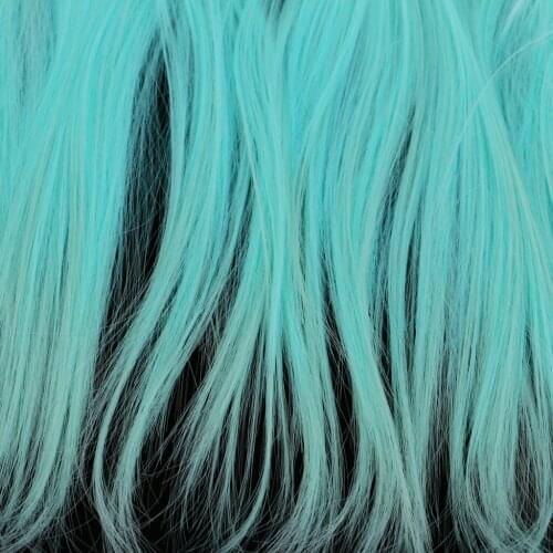 Prettyia 25*100cm Hair Gradient Blue Wig for 1/3 1/4 1/6 BJD DZ Doll