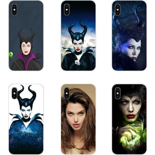 For Xiaomi Redmi 4A S2 Note 3 3S 4 4X 5 Plus 6 7 6A Pro Pocophone F1 Angelina Jolie Maleficent horns TPU Transparent Case Covers