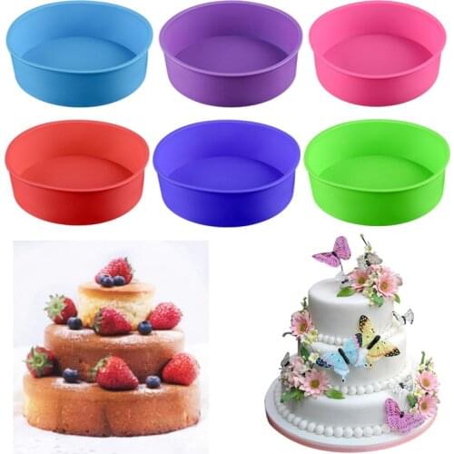 Random Color Silicone Cake Round Shape Mold Kitchen Bakeware DIY Desserts Baking Mold Mousse Cake Moulds Baking Pan Tools