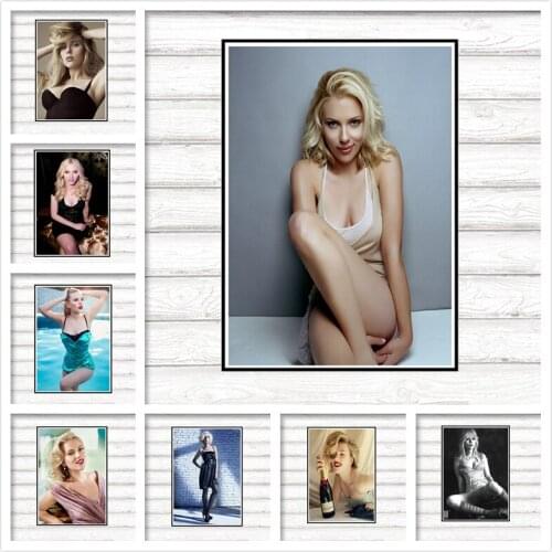 Scarlett Johansson Art Coated paper Poster Print Movie Star Poster For Living Room Wall Decoration