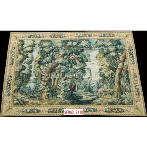 Free Shipping 7'X10' Handmade wool aubusson tapestry gobelin carpet, wall hanging tapestry wool tapestry paintings