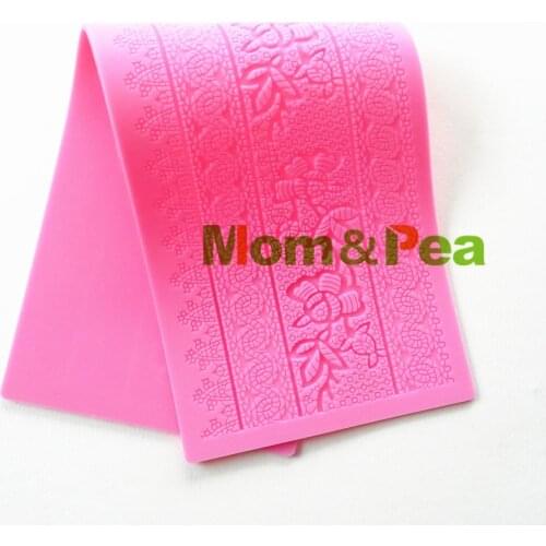 Mom&Pea GX142 Free Shipping Silicone Lace Mold Big Size Cake Decoration Fondant Cake 3D Mold Food Grade Silicone Mould