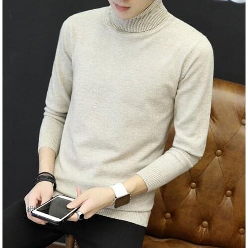 Warm Simple Fashion Thickened Mens Sweaters 2019 Clothes Turtleneck Sweater Pullovers Cotton Casual White Red Black Pullover
