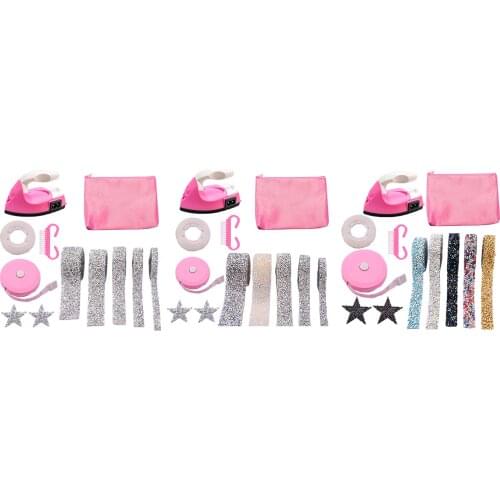 Mini Heat Press Machine Kit DIY Pants Decorative Iron on Sewing Patches Crystal Applique for Bag Backpack Embellishment