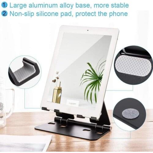 Universal Desk Holder For Ipod IPhone Xiaomi 7 To 10 Inch Smartphone Support Aluminum Metal Phone Stand PC Mount Tablet Holder