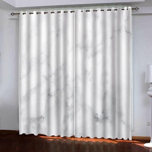 3D Curtain Photo Printing Blackout curtain Jazz White Marble For Room Bedroom Window Decor Treatment Drapes