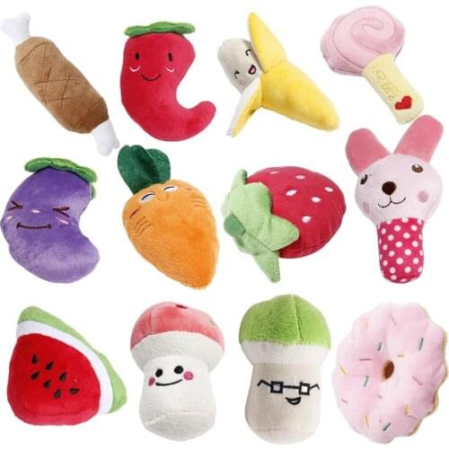 1pc Sounding Puppy Dog Chew Toy Animals Cartoon Dog Toys Cute Plush Puzzle for Dogs Cat Chew Squeaky Molar Interactive Toys