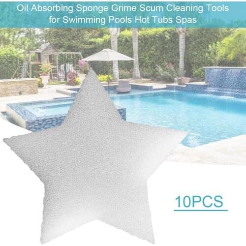 10 Pieces Creamy Oil Absorbing Scum Sponge Hot Tub Swimming Pool Spa Swimming Pool Filter Foam Home Clean Sponges Pool Filter