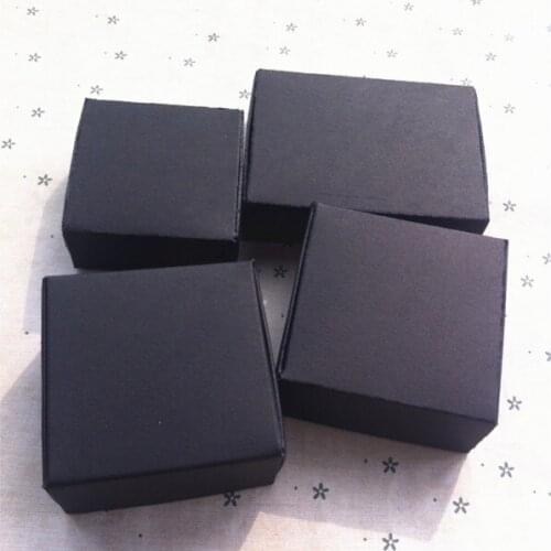 5.8X5.6X2cm 100pcs hight quality black kraft gift paper boxes packaging handmade packaging, small box for jewelry