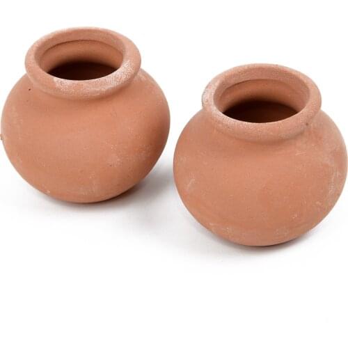 2xSmall Mini Terracotta Pot Clay Ceramic Pottery Planter Flower Garden Pots