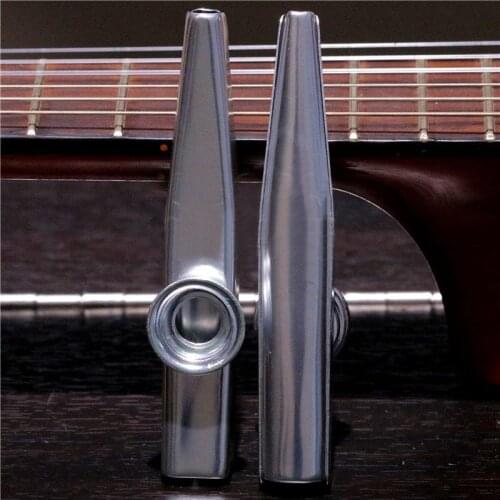 2Pcs Simple Lightweight Metal Harmonica Mouth Flute Kazoo for Guitar Musical Instrument Lover Toy Gifts for Adults Kids Children
