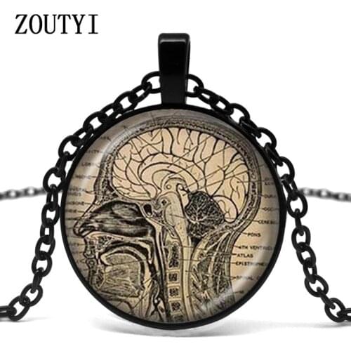 2018/ brain necklace anatomy pendant anatomy brain photo necklace glass convex neuroscience