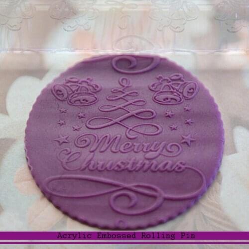 2019 New Sugar Craft Fondant Cake Decorating Tools 3D Christmas Embossing Rolling Pin