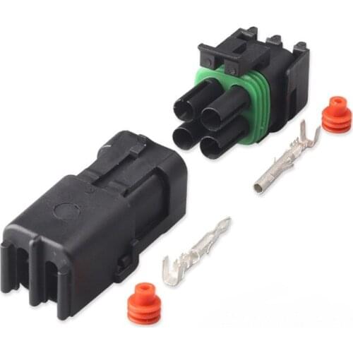 50-100 set 4P 2x2 hole 2.5mm Connector For Weatherpack auto Truck Waterproof Electrical Wire Cable Way Plug Car Harness 18-14 GA