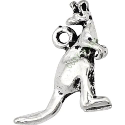 80pcs-Antique Tibetan Silver Kangaroo Charm Pendants 17x15mm