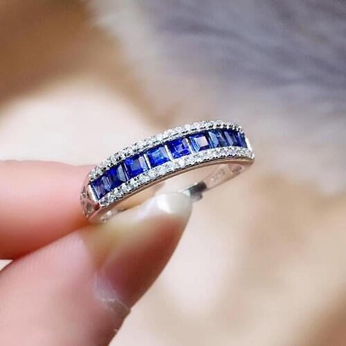 925 Sterling Silver Super High Quality Natural And Real Sapphire Ring