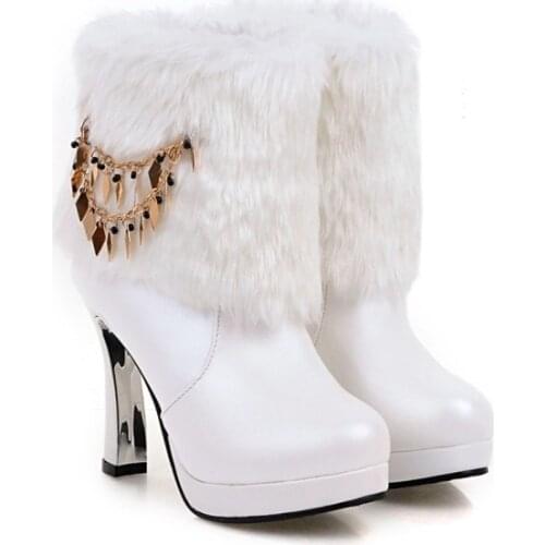 Big Size 9 10 12 boots women shoes ankle boots for women ladies boots Metal trim with rounded head