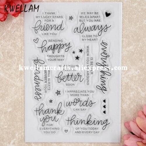 Friend always happy better Scrapbook DIY photo cards rubber stamp clear stamp transparent stamp 11x16cm KW8050423