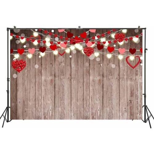 Valentine Day Photography Backdrop Wood Love Hearts Newborns Baby Children Family Party Photo Background Studio Photocall W4843