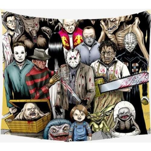 Horror Movie Friday Tapestry Art Deco Mandala