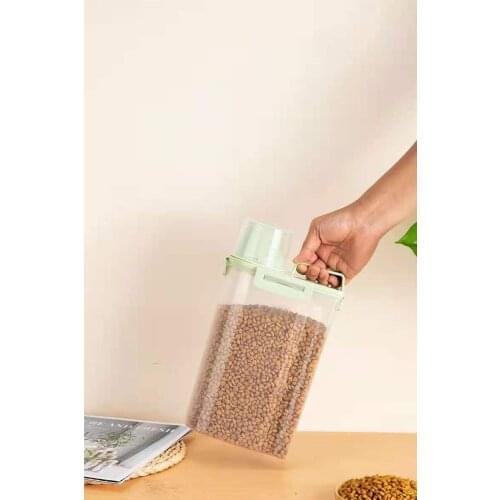 Dog Food Box Cat Feeder Bucket Pet Feed Container Food Storage Barrel Measuring Cup Dogs Bowl Large Capacity Boxes Containers