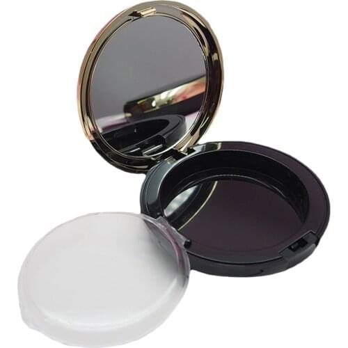 Round Plastic Makeup Empty Highlighter Case Holder Container Box with Mirror