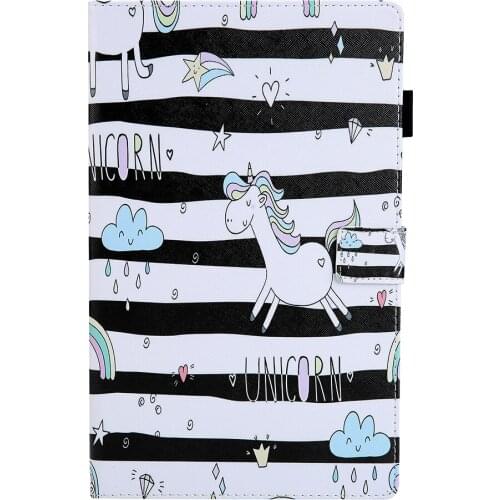 Fashion Painted Case For Samsung Galaxy Tab A 10.5" 2018 SM-T590 T595 Case Funda Stand Auto Wake Up/Sleep Function Cat Dog Owl