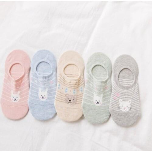 Colorful animal Invisible Short Woman Sweat summer comfortable cotton girl womens boat socks ankle low female 1pair=2pcs XG36