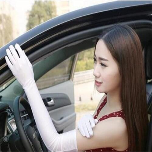 Autumn Winter Long Gloves Female Satin Opera Evening Party Prom Costume Glove New Womens Mittens Fashion Solid Colors