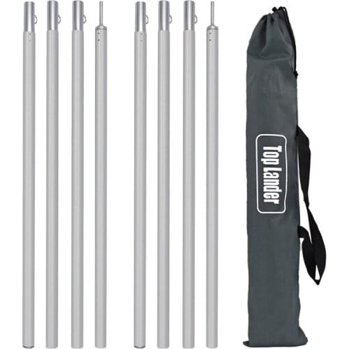 Top Lander Camping Tent Pole 6063 Aluminum Alloy Adjustable Tent Support Rods Hiking Backpacking Beach Shelter Tarp Awning Pole