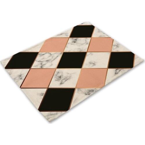 Colorful Placemat Geometric Wave Triangle Printed Kitchen Placemats Dining Table Mat Coaster Cotton Linen Pads Cup Mats